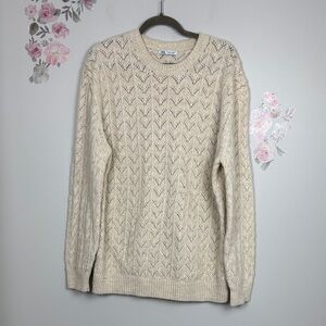 Zara Beige Round Neck Knit Sweater - XL
